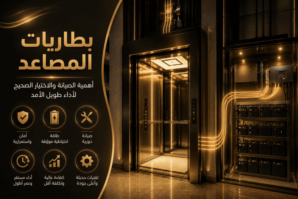 بطاريات المصاعد أهمية الصيانة والاختيار الصحيح لأداء طويل الأمد