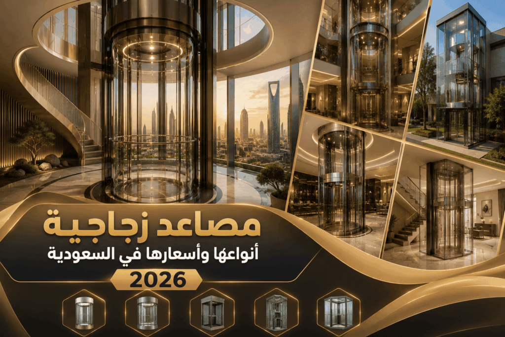 مصاعد زجاجية أنواعها وأسعارها في السعودية 2026