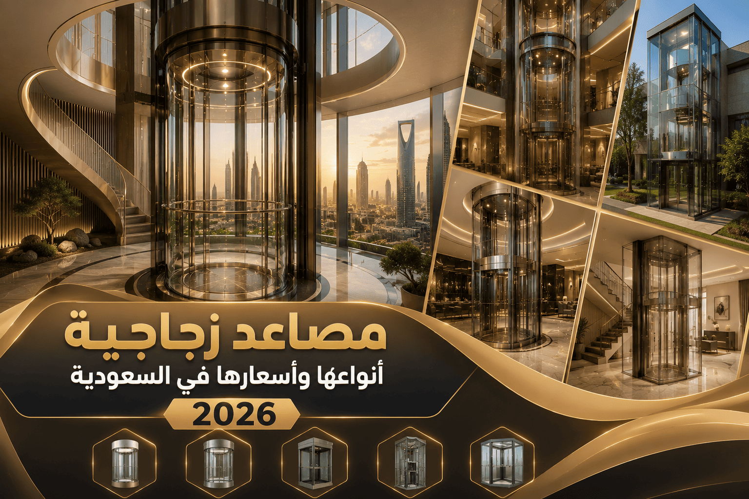مصاعد زجاجية أنواعها وأسعارها في السعودية 2026